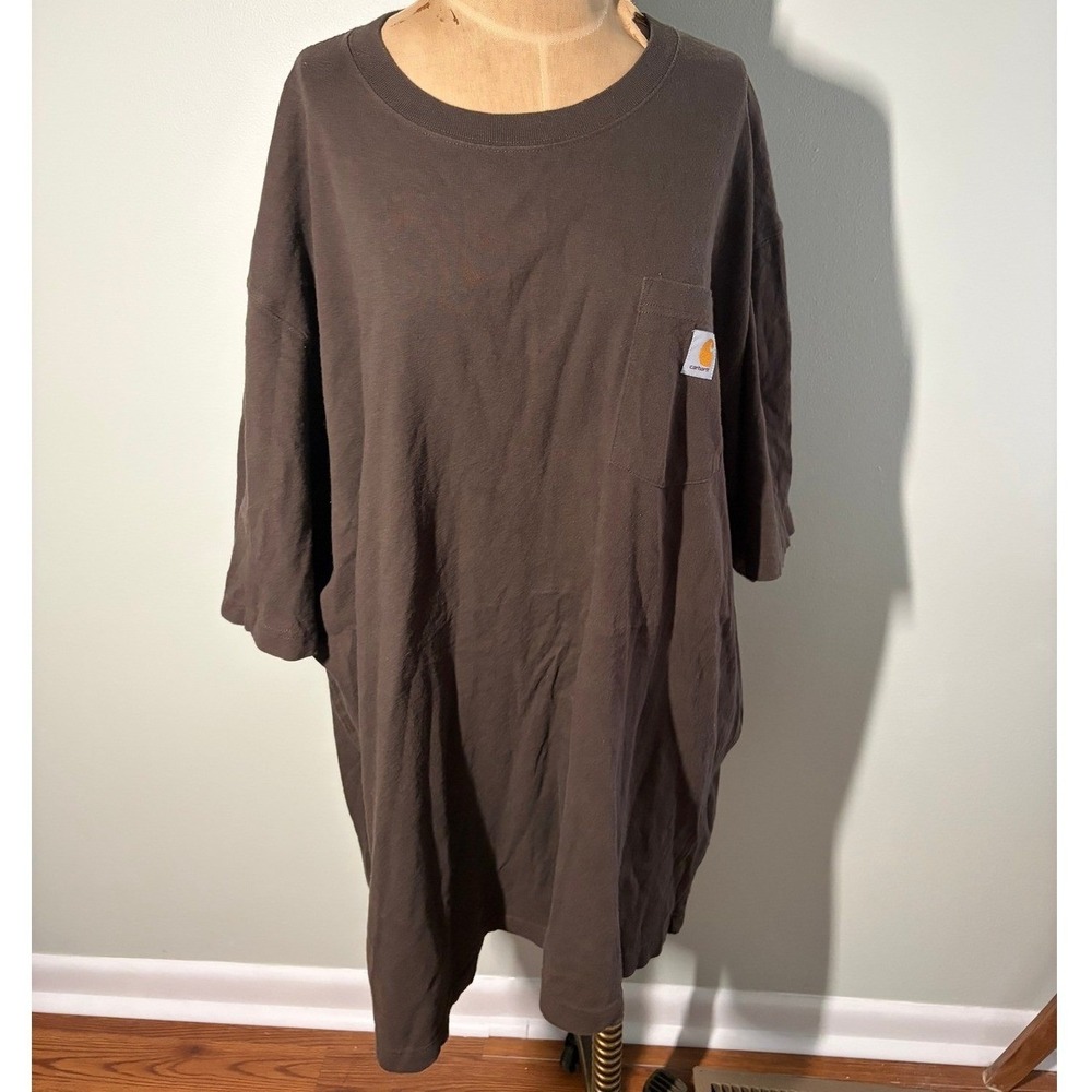 Carhartt Mens 3XL Original Fit Short Sleeve Pocket T-Shirt Brown Workwear